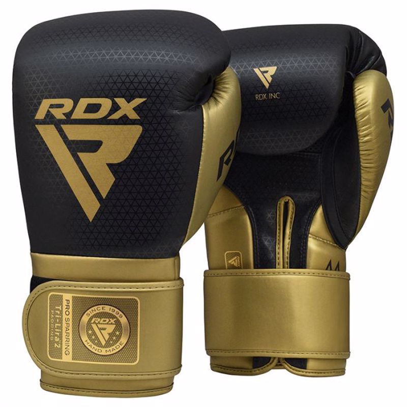 RDX L2 MARK Pro Sparring Boxing Gloves - BLACK/gold